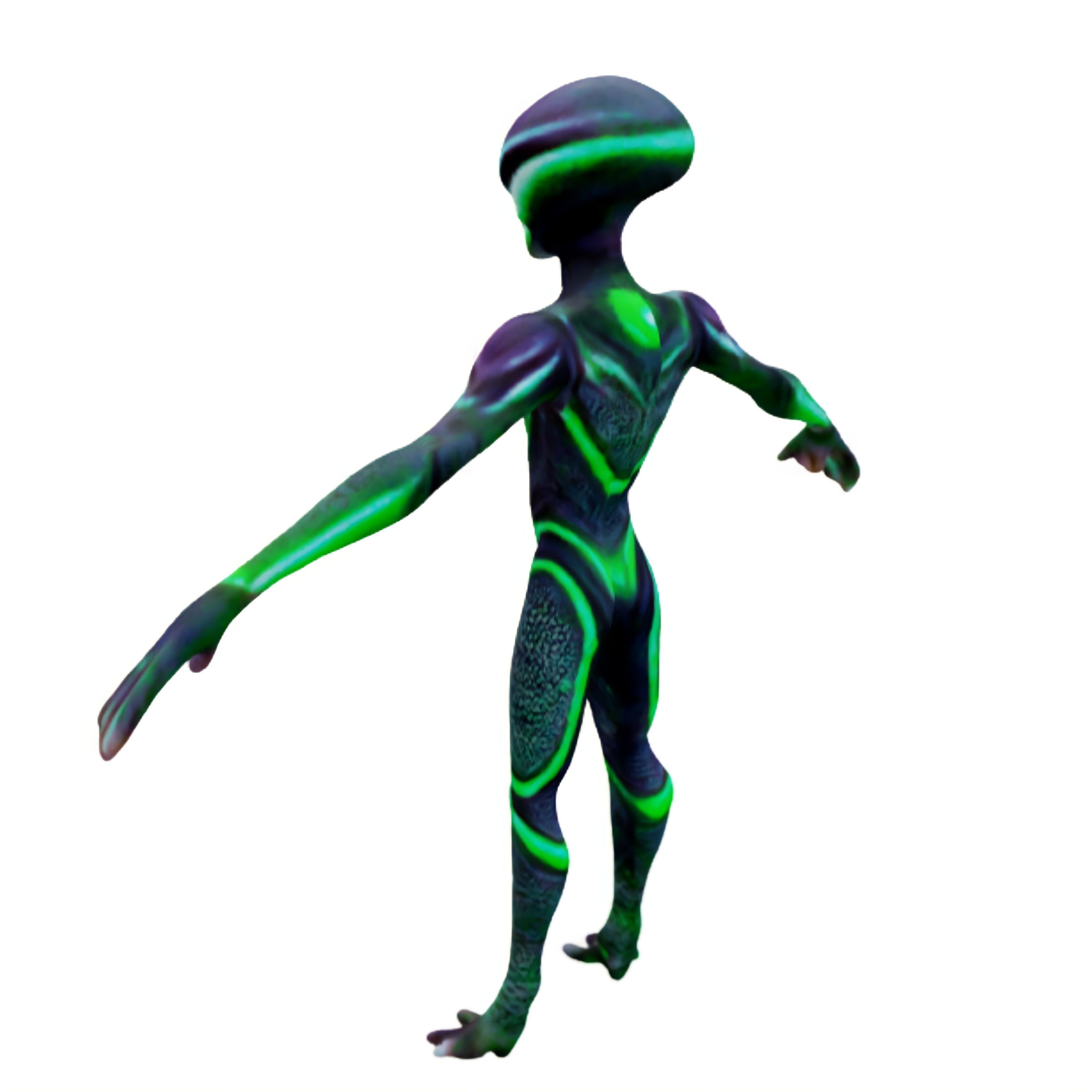 anthropomorphic alien  t pose 4k 3D model_5