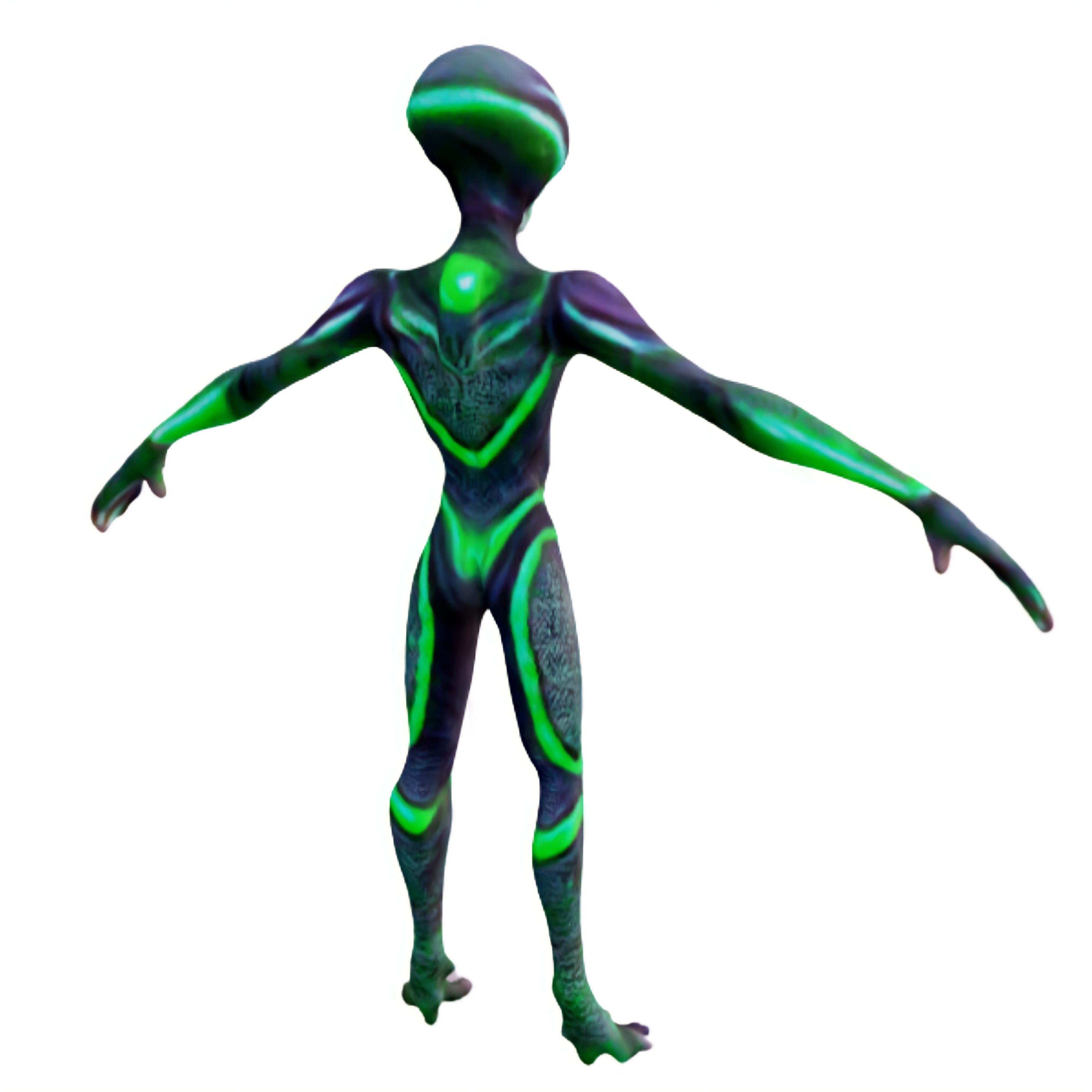 anthropomorphic alien  t pose 4k 3D model_3