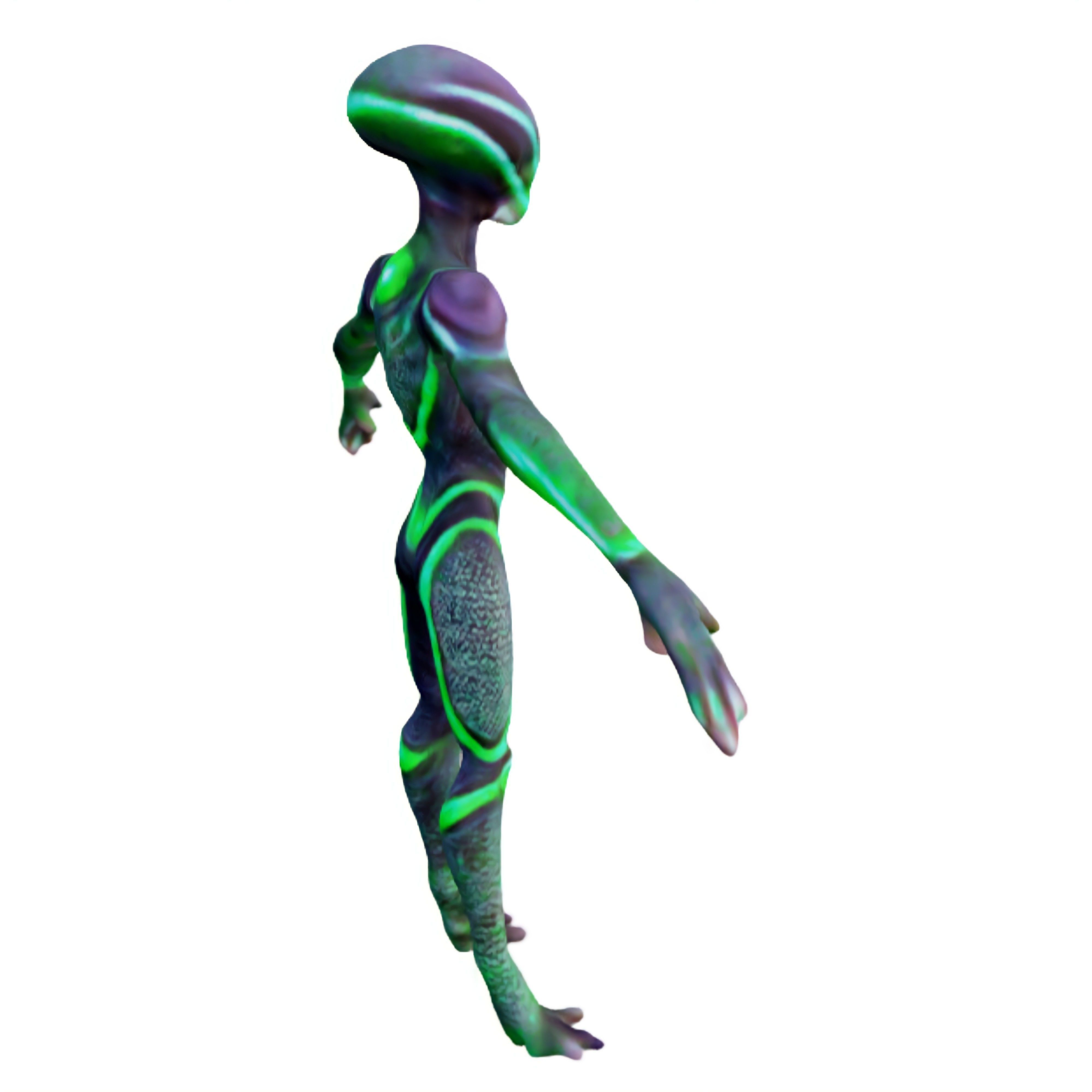 anthropomorphic alien  t pose 4k 3D model_2