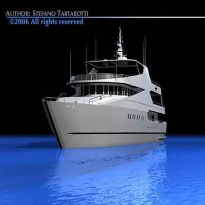 Yacht luxury 3D model_0