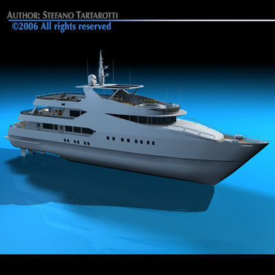 Yacht luxury 3D model_2