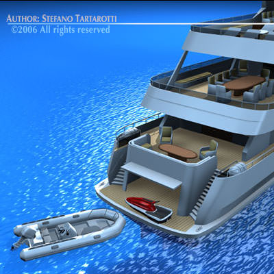 Yacht luxury 3D model_5
