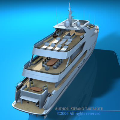 Yacht luxury 3D model_9
