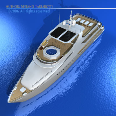 Yacht luxury 3D model_7