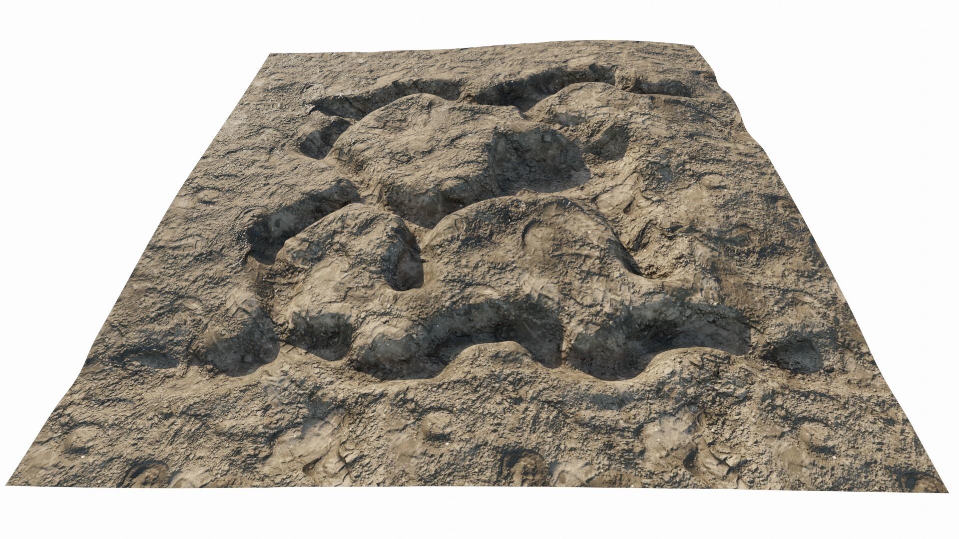 Abandoned WW1 battlefield Low-poly 3D model_1