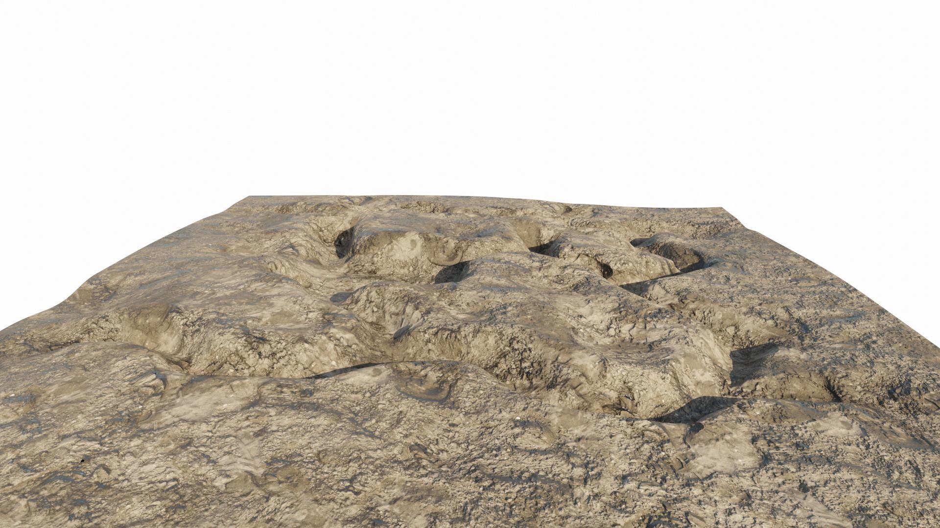 Abandoned WW1 battlefield Low-poly 3D model_4