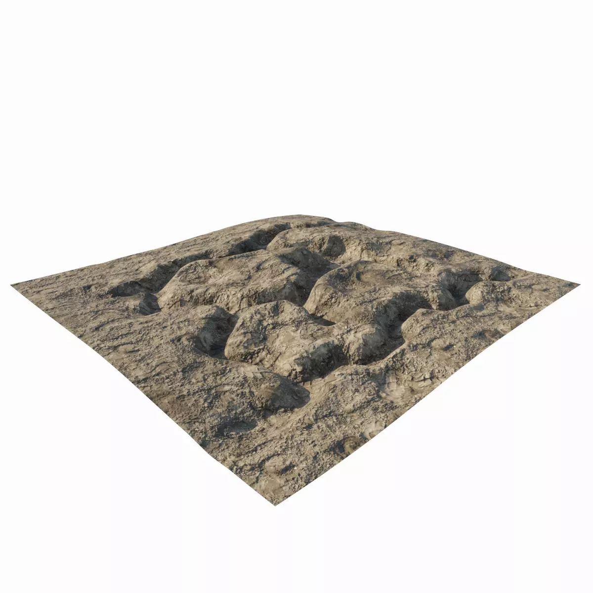 Abandoned WW1 battlefield Low-poly 3D model_0