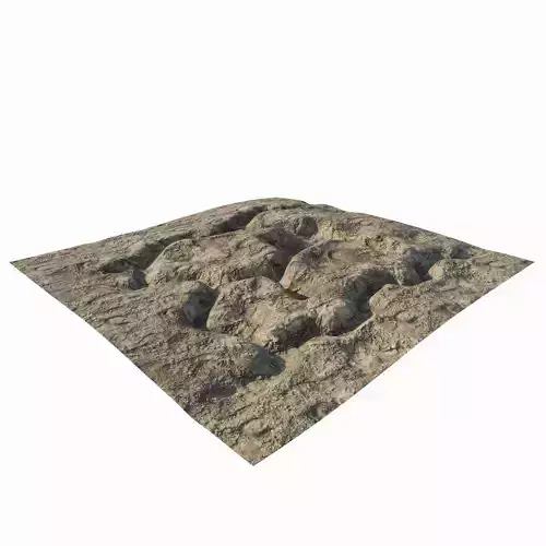 Abandoned WW1 battlefield Low-poly 3D model