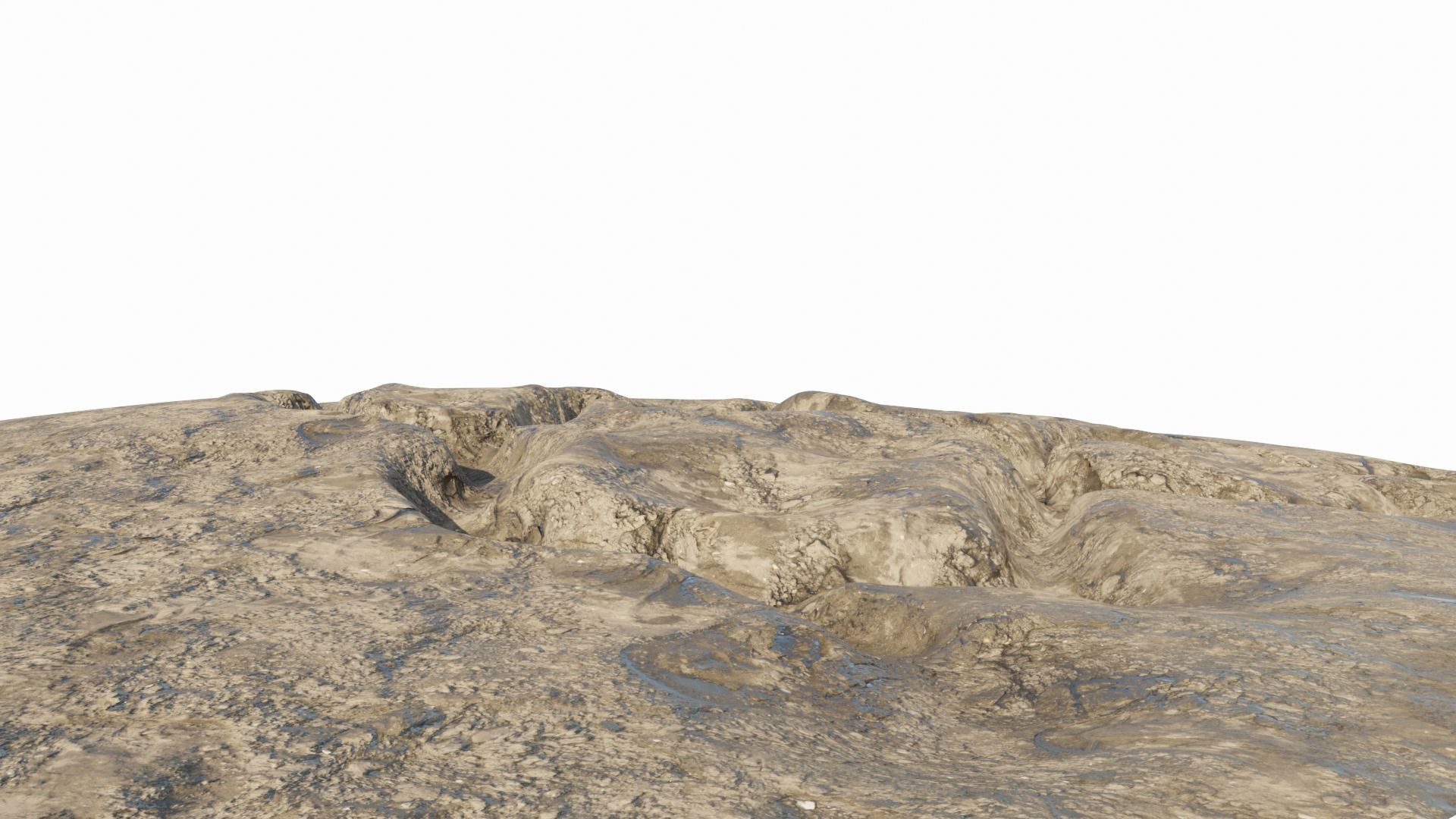 Abandoned WW1 battlefield Low-poly 3D model_6