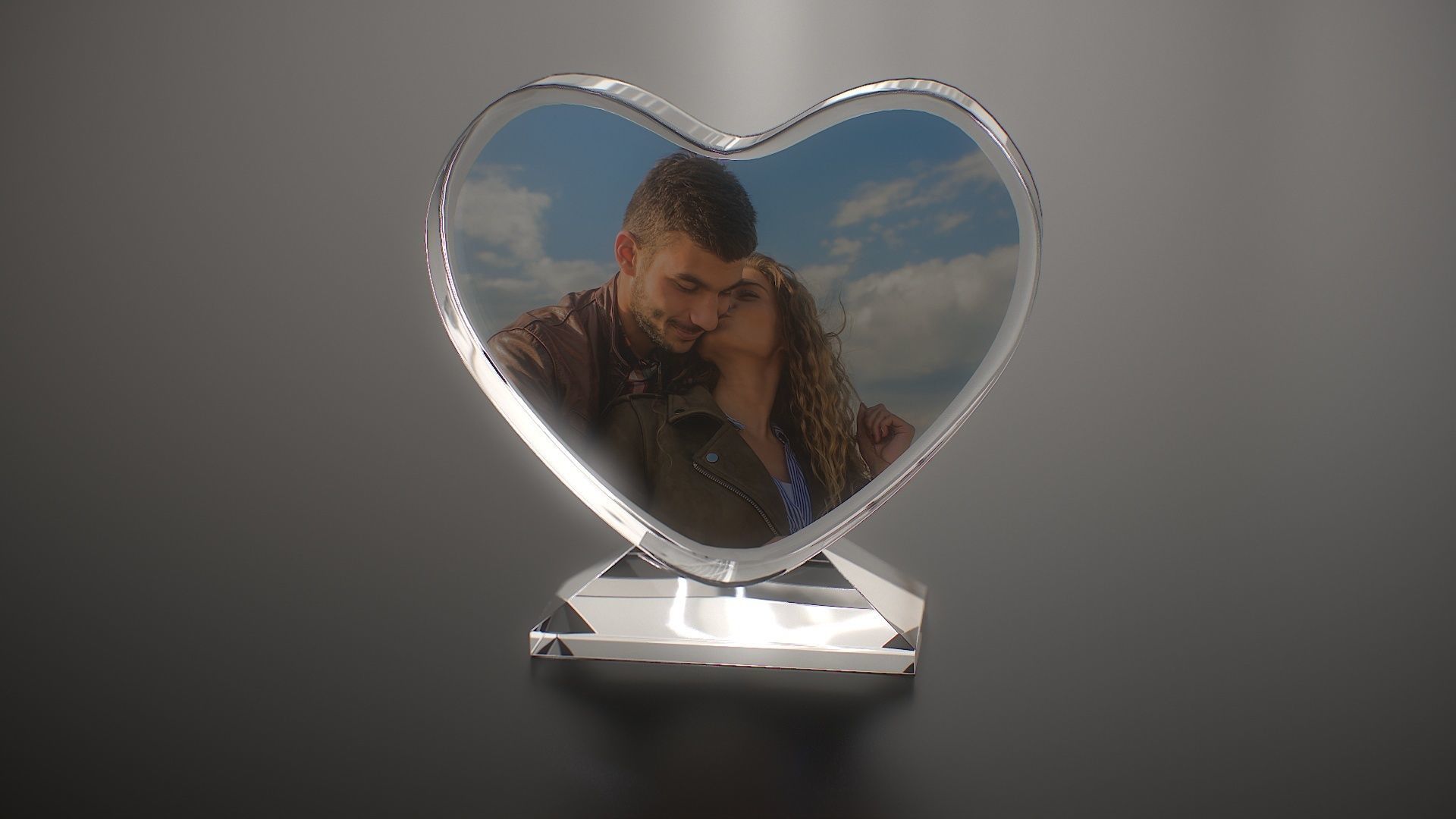 Photo Heart Crystal Low-poly 3D model_6