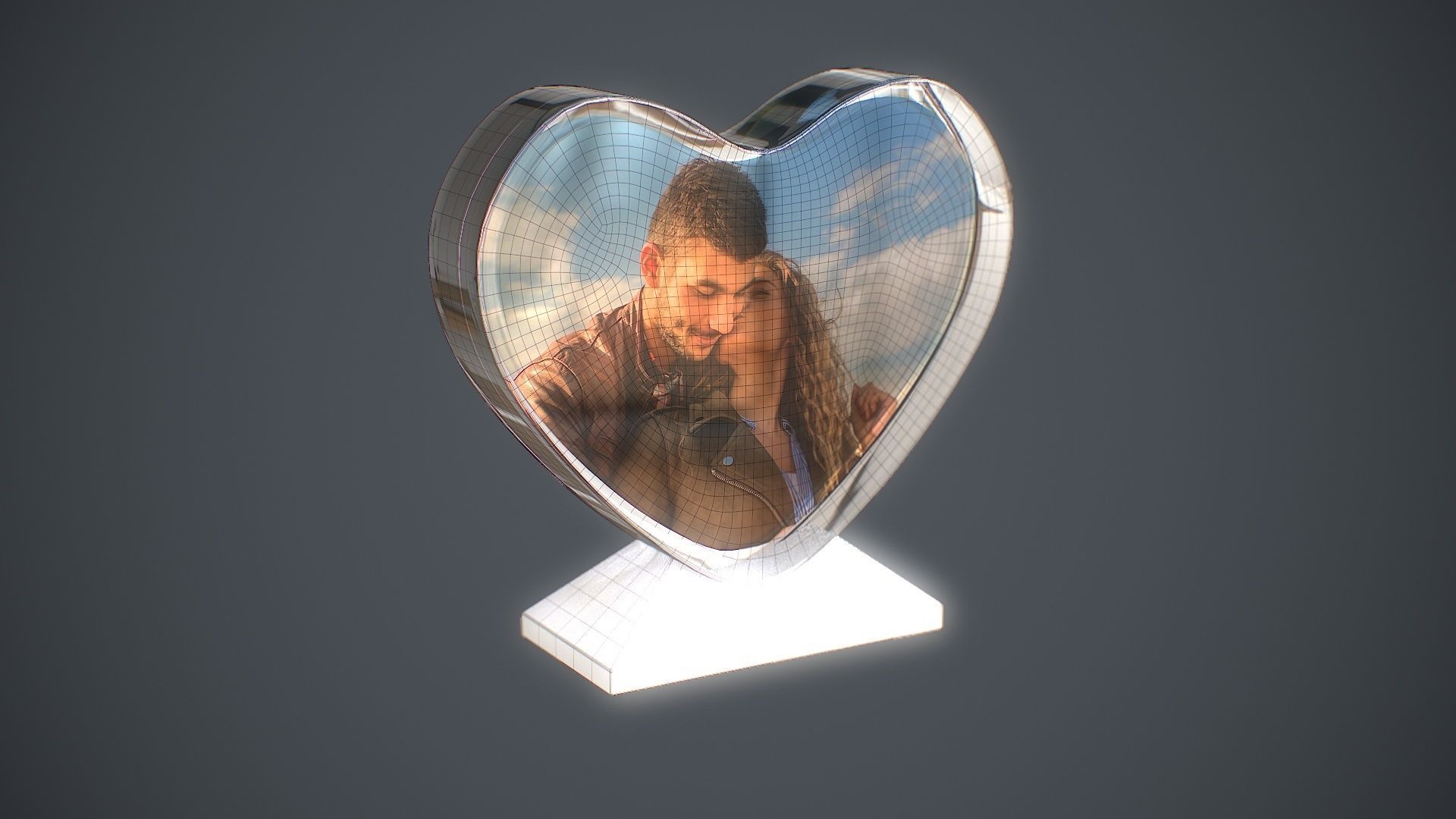 Photo Heart Crystal Low-poly 3D model_13