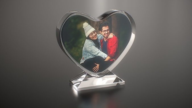 Photo Heart Crystal Low-poly 3D model