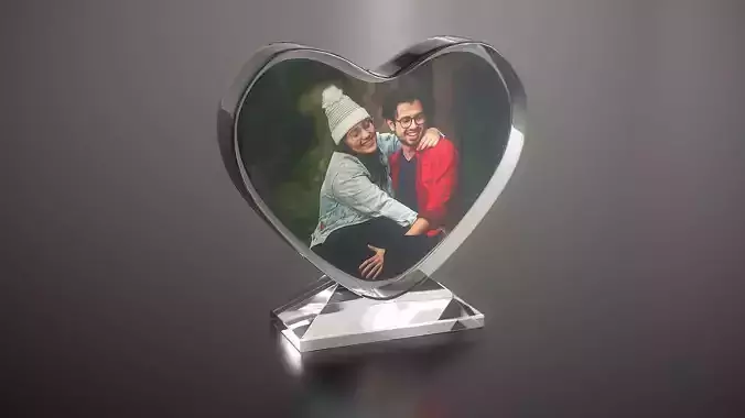 Photo Heart Crystal Low-poly 3D model