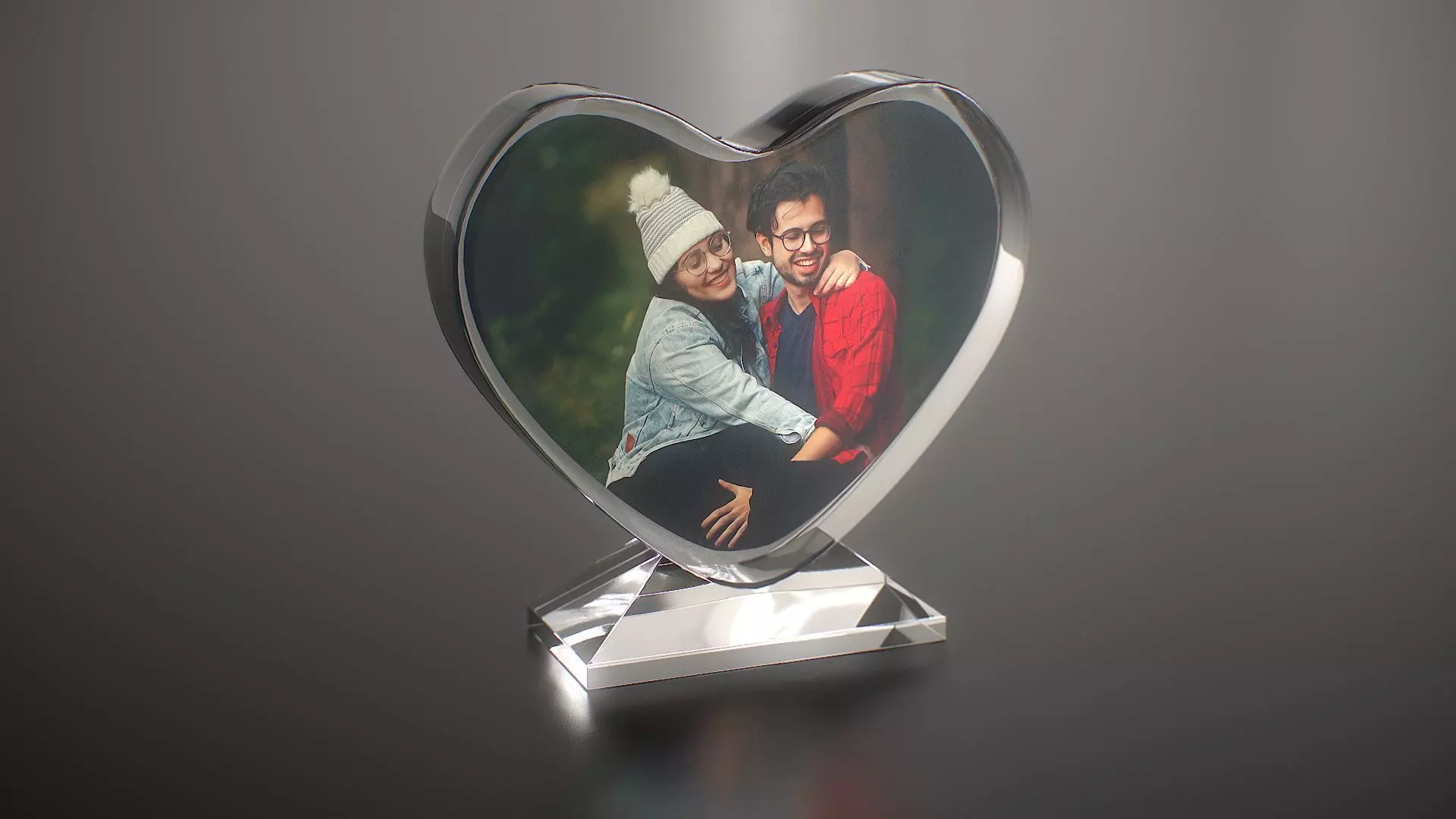 Photo Heart Crystal Low-poly 3D model_0