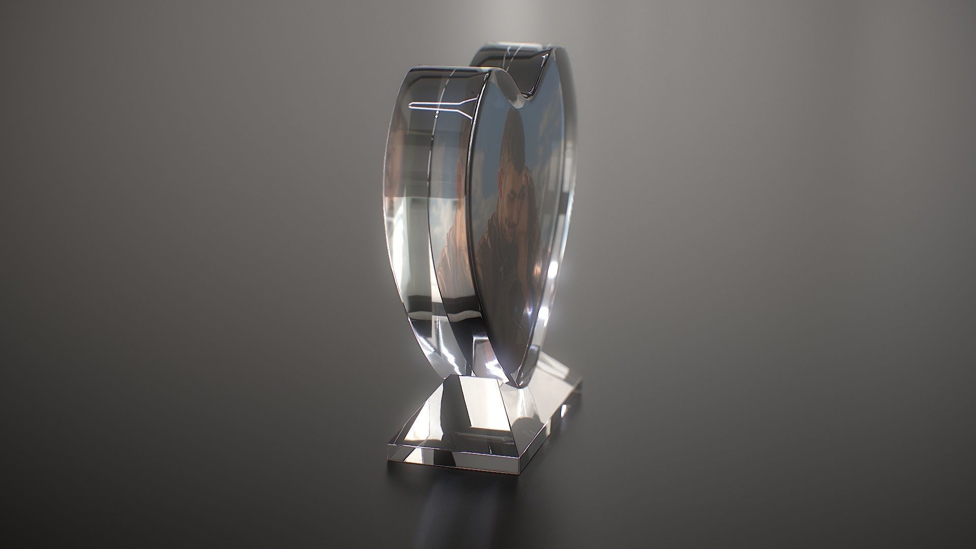 Photo Heart Crystal Low-poly 3D model_9