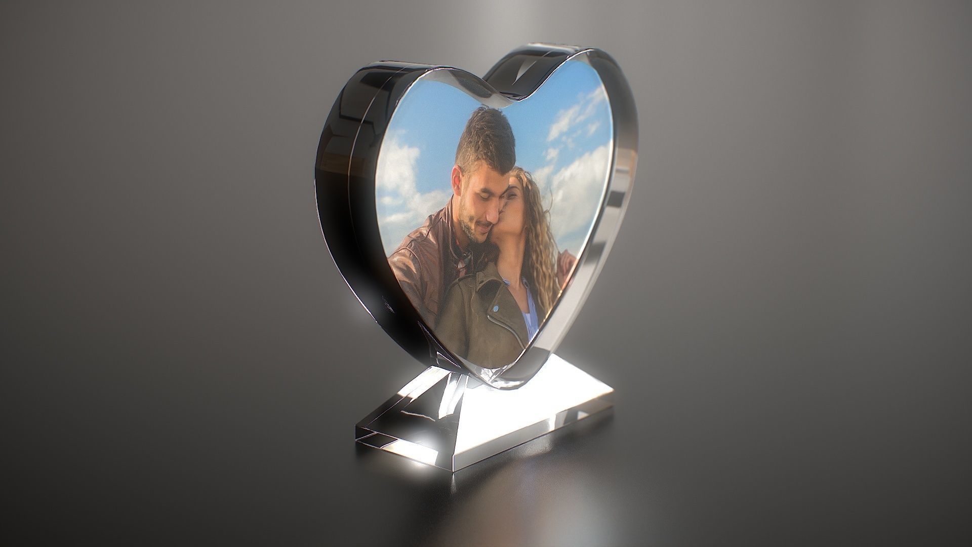 Photo Heart Crystal Low-poly 3D model_8