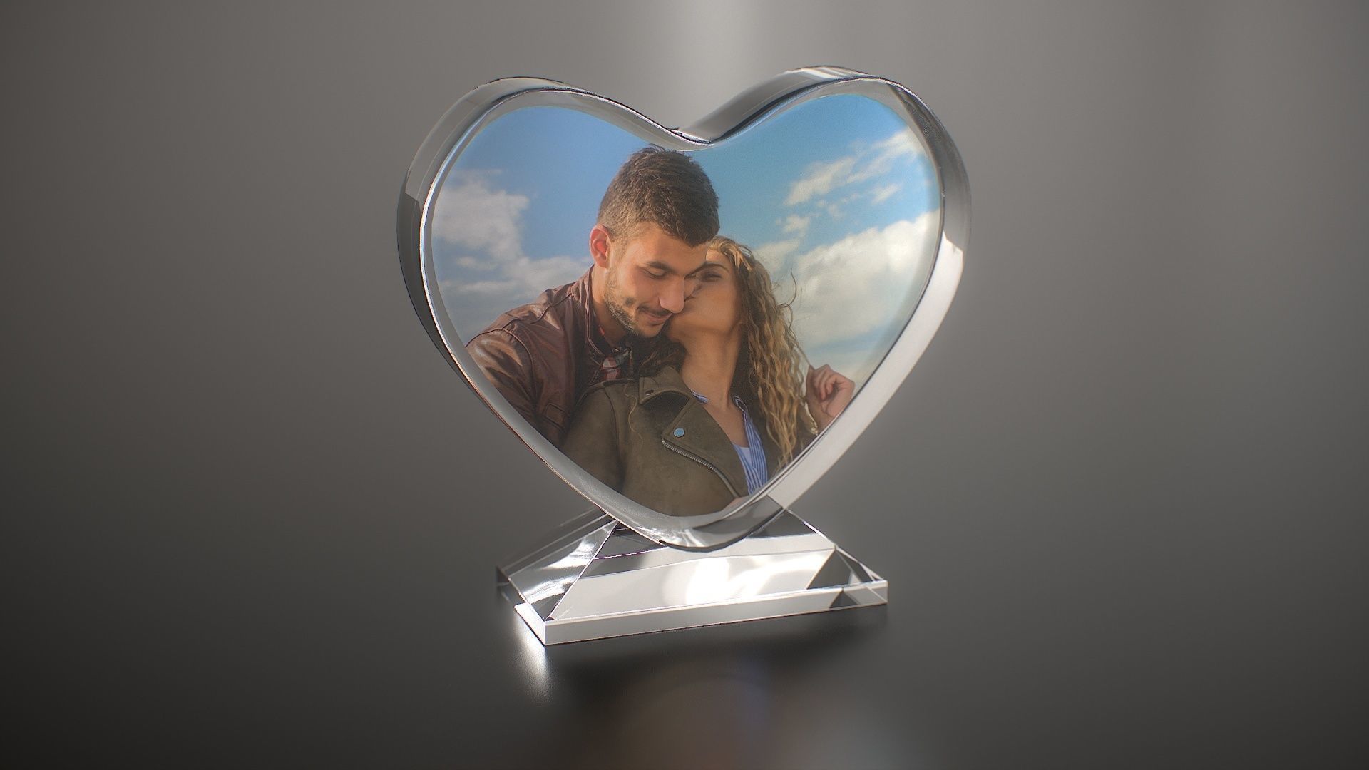 Photo Heart Crystal Low-poly 3D model_7