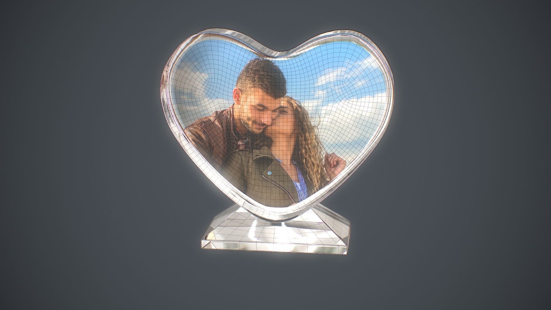 Photo Heart Crystal Low-poly 3D model_11