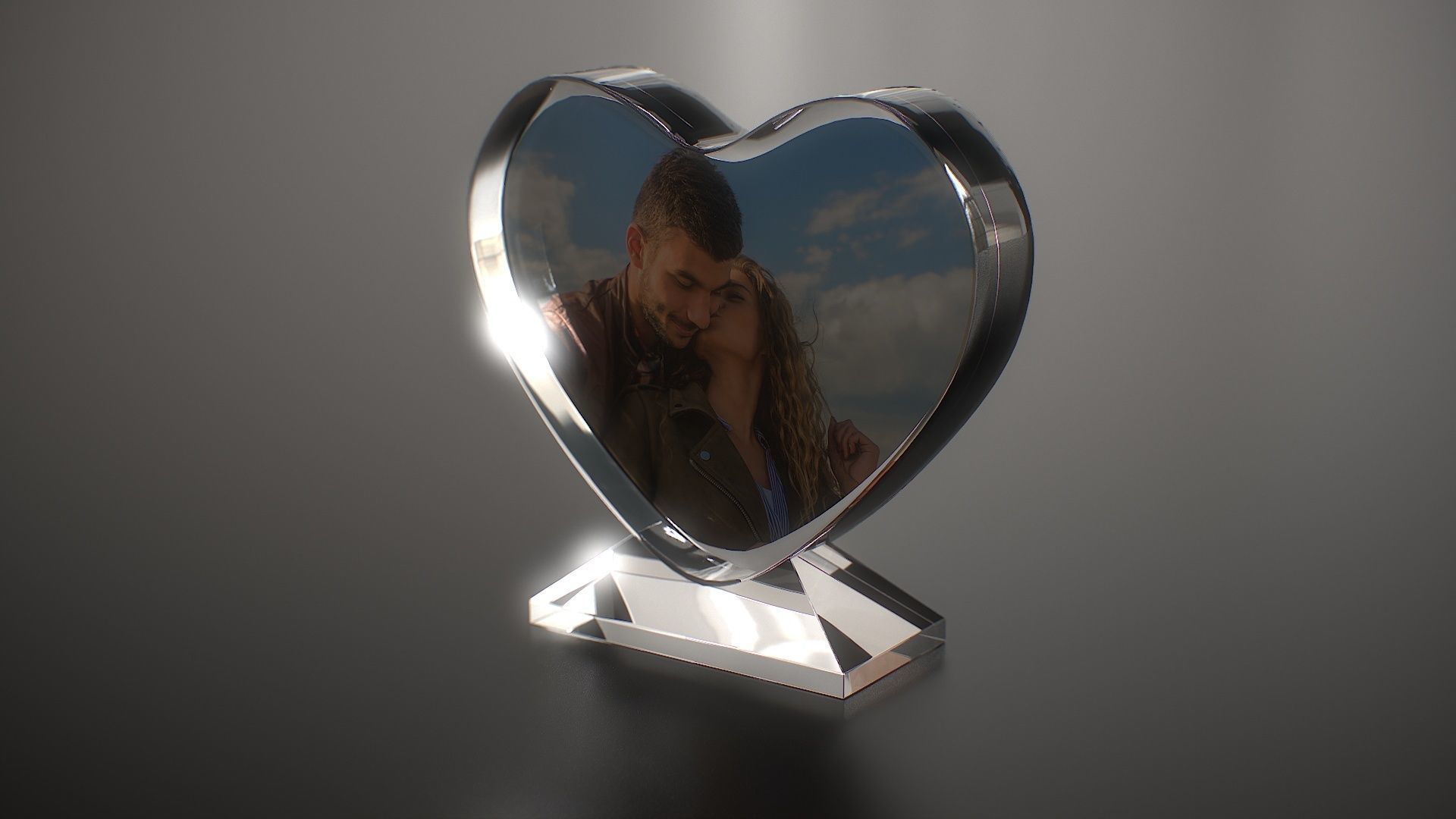 Photo Heart Crystal Low-poly 3D model_5