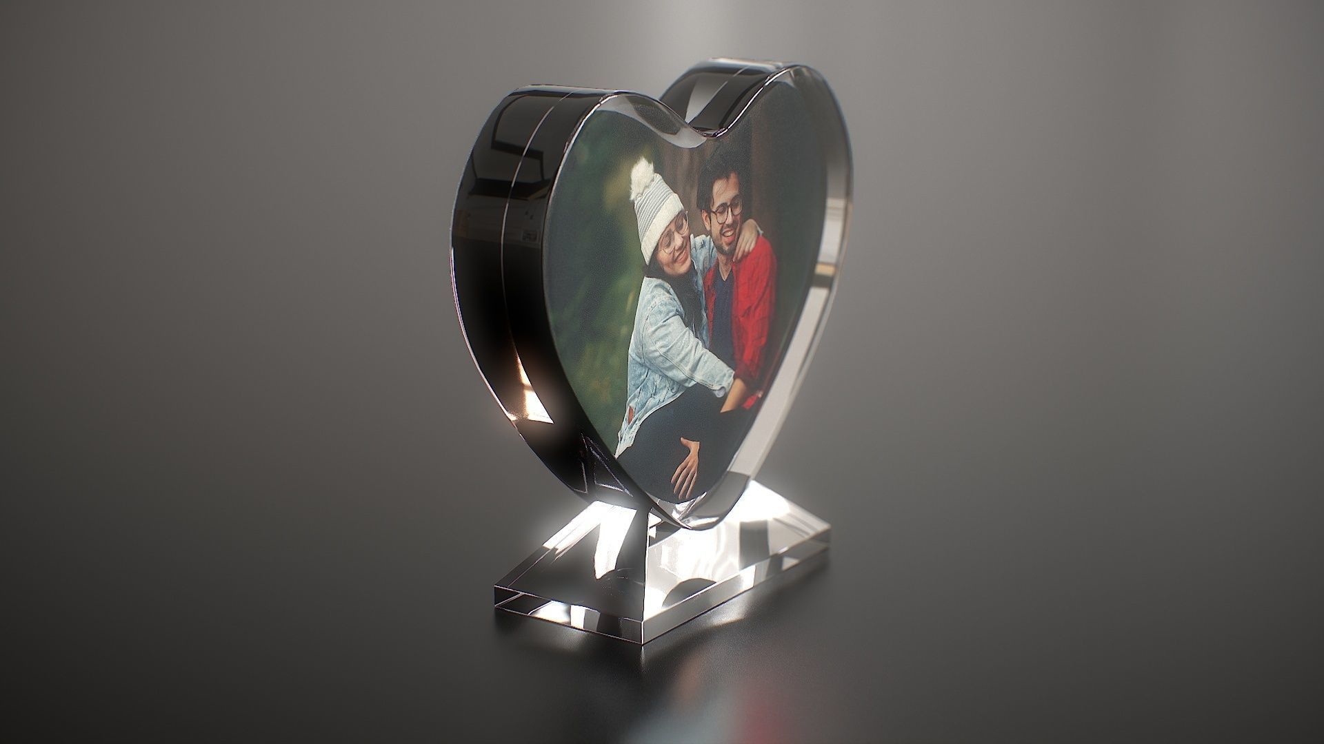 Photo Heart Crystal Low-poly 3D model_2