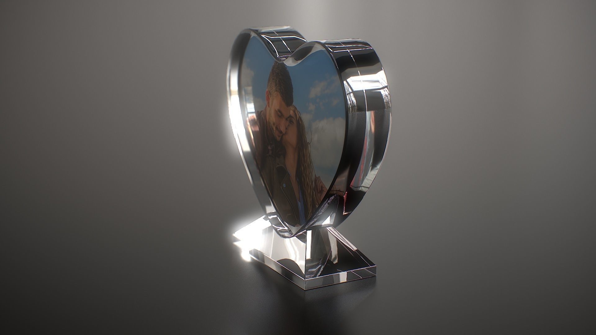 Photo Heart Crystal Low-poly 3D model_4