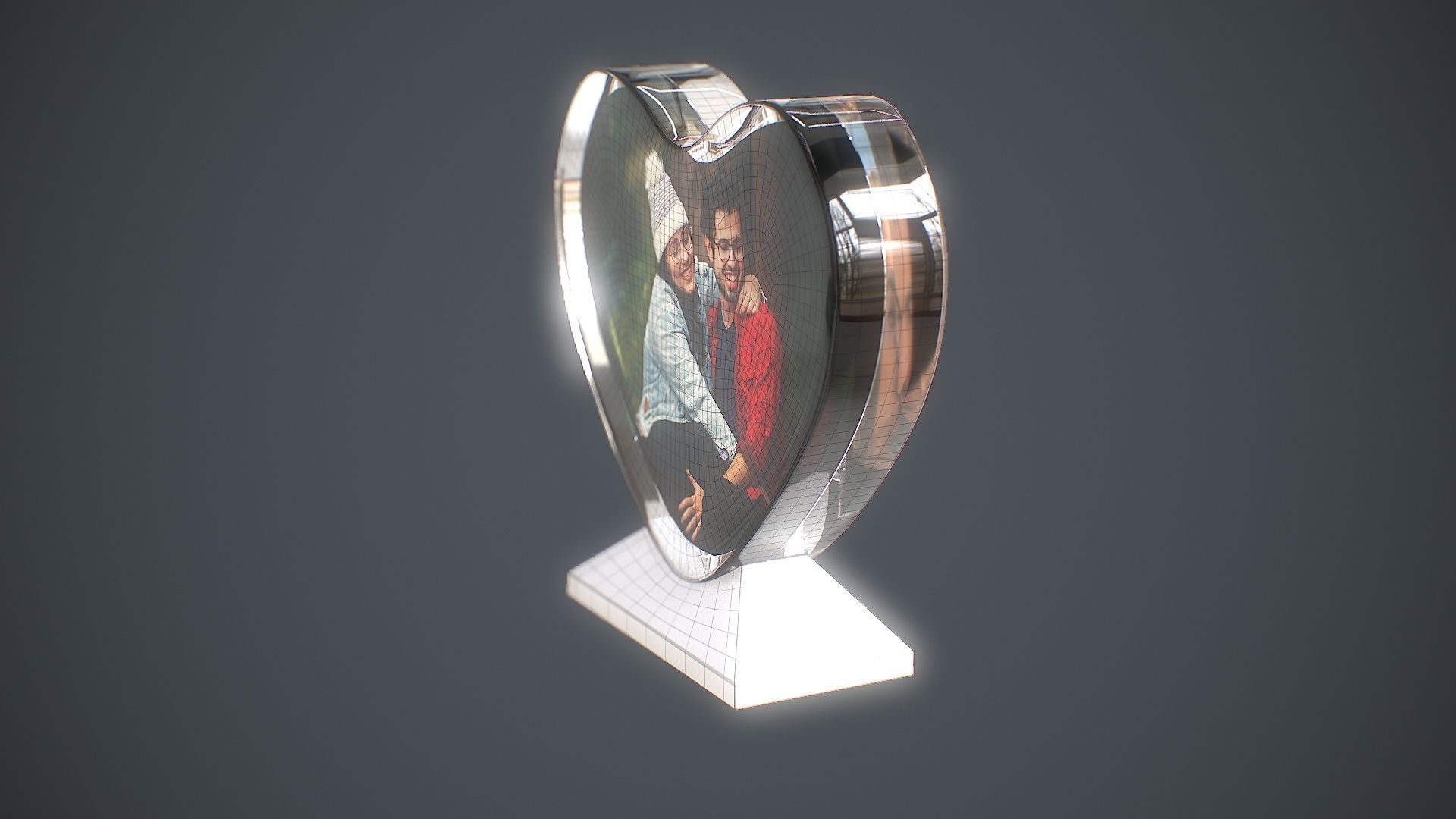 Photo Heart Crystal Low-poly 3D model_12