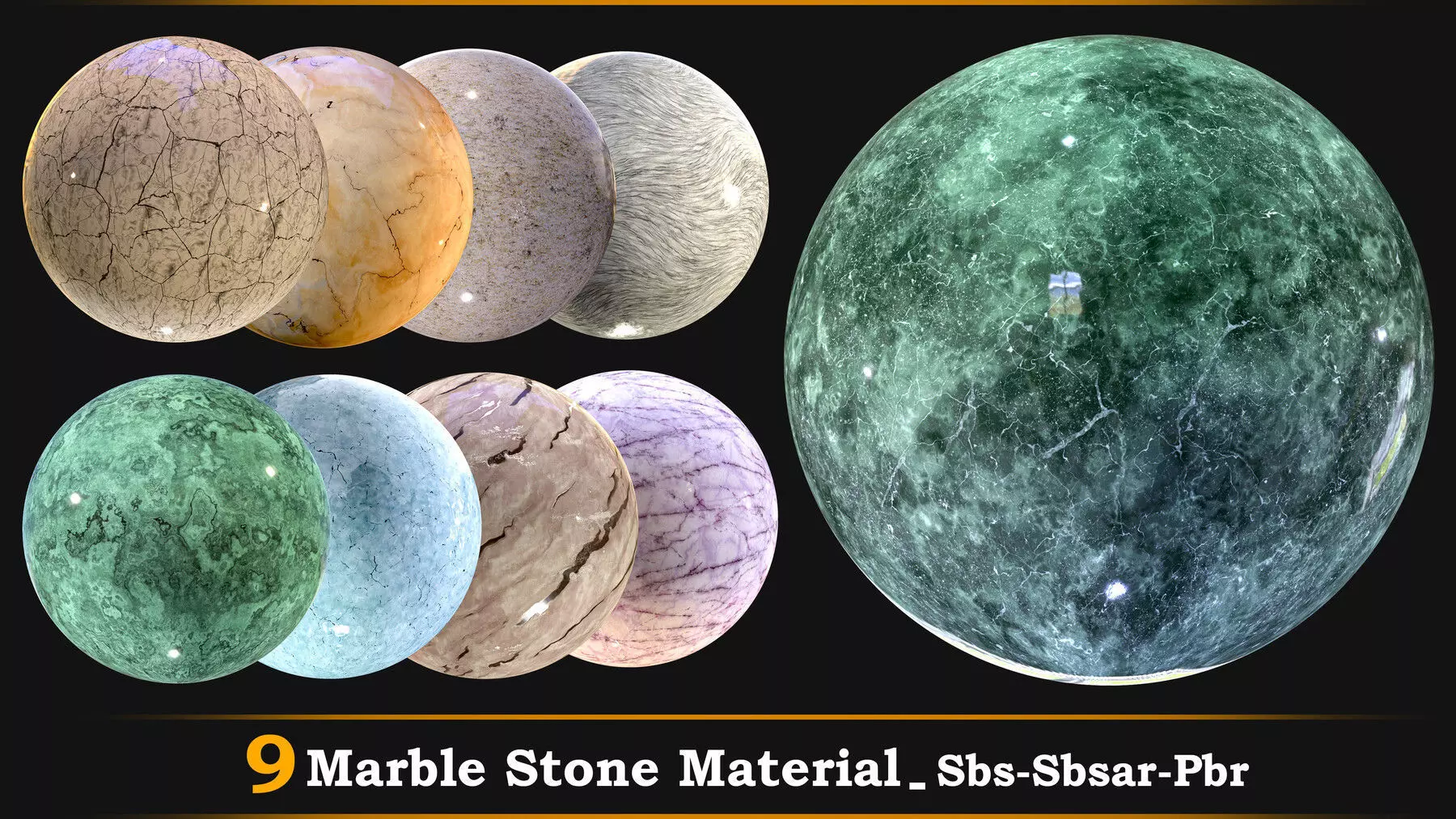 9 Marble Stone Material-Sbs-Sbsar-Pbr Texture_0