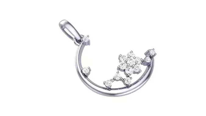 Half Moon stars Diamond Pendant 