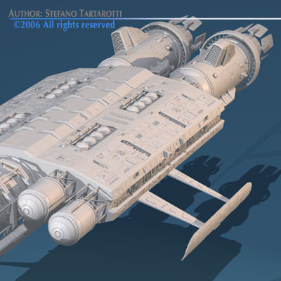 3 spaceship collection 3D model_2