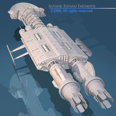 3 spaceship collection 3D model_4