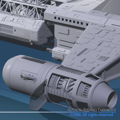 3 spaceship collection 3D model_11