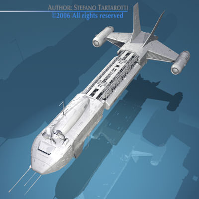 3 spaceship collection 3D model_17