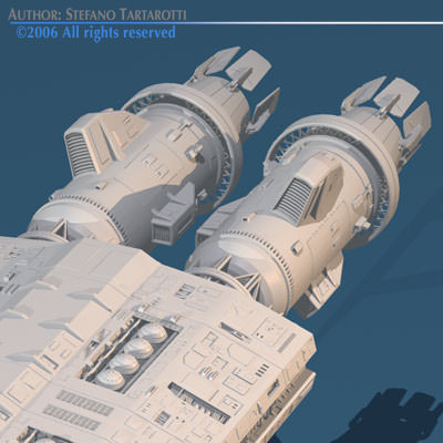 3 spaceship collection 3D model_5