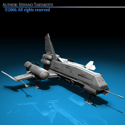 3 spaceship collection 3D model_1