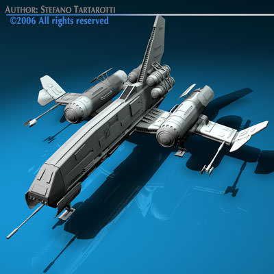 3 spaceship collection 3D model_6