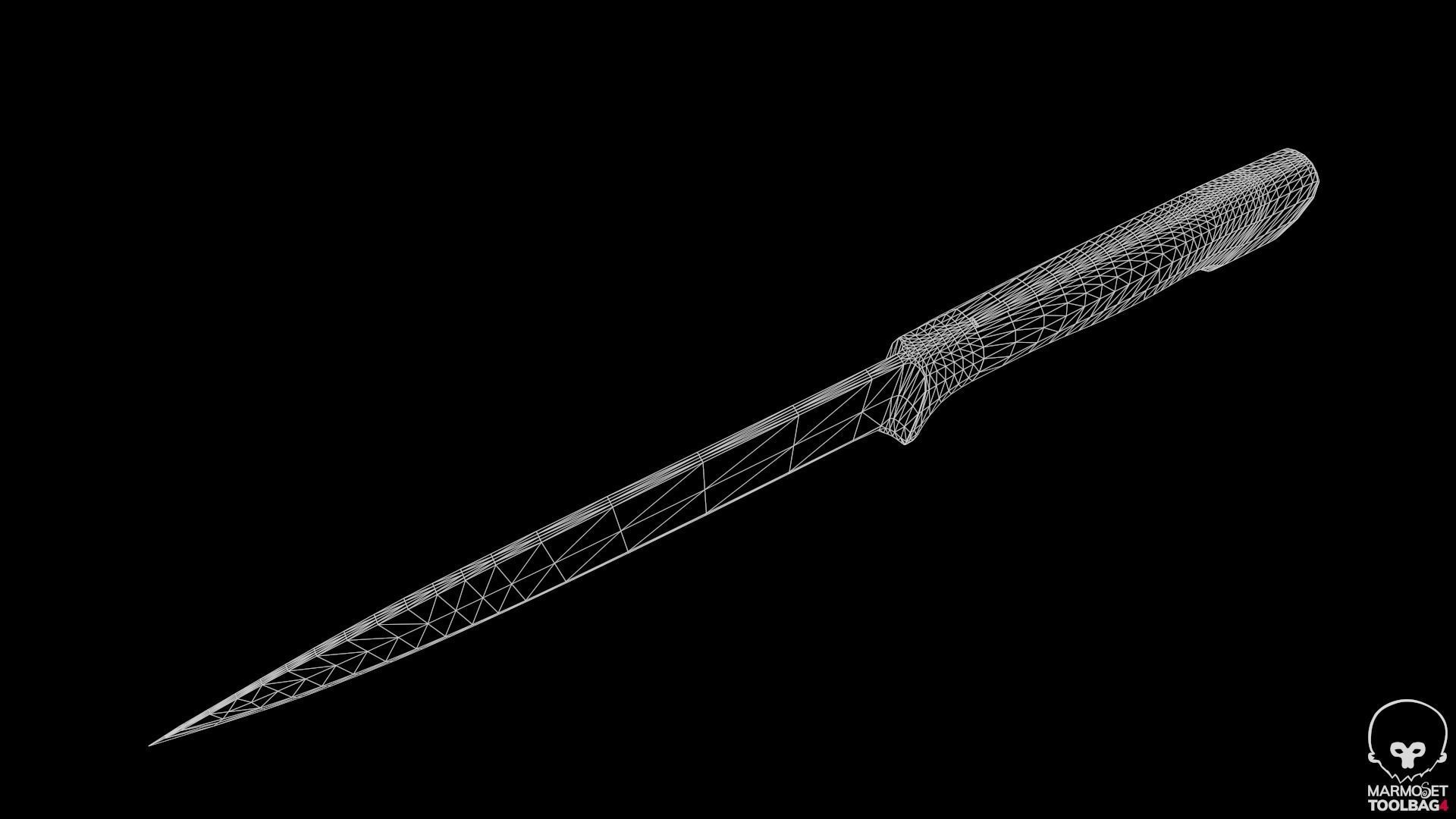 Kitchen Knife Low-poly 3D model_13