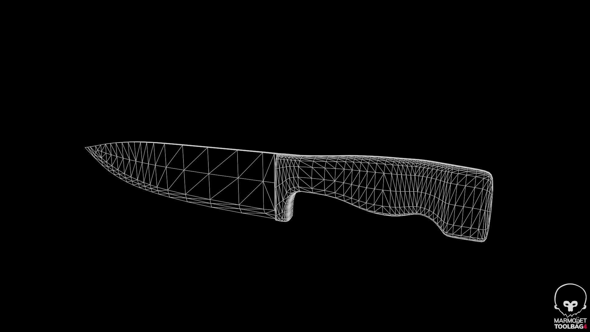 Kitchen Knife Low-poly 3D model_12