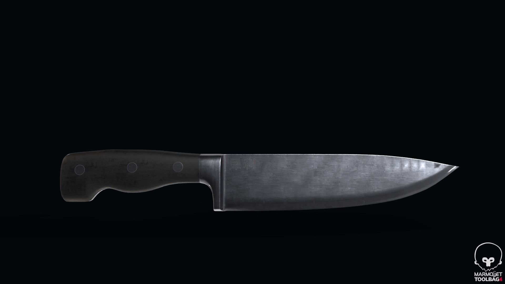 Kitchen Knife Low-poly 3D model_10