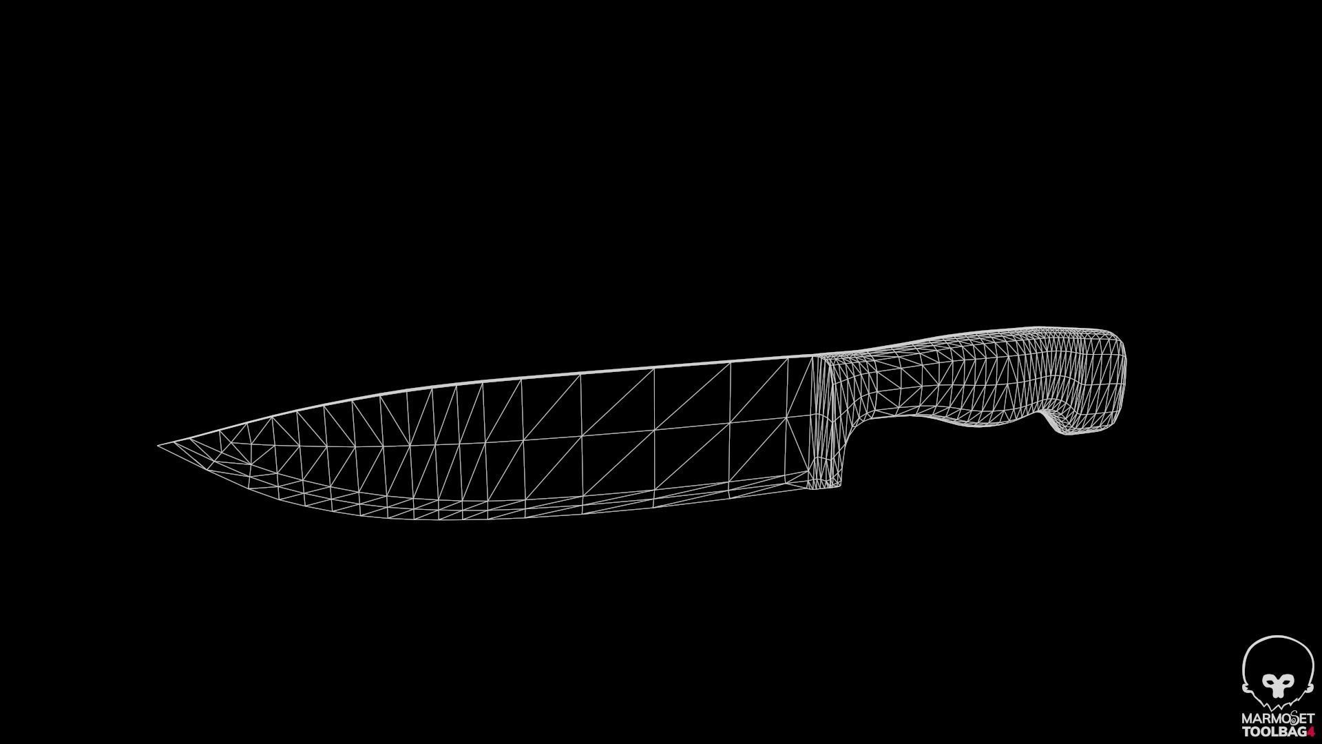 Kitchen Knife Low-poly 3D model_11