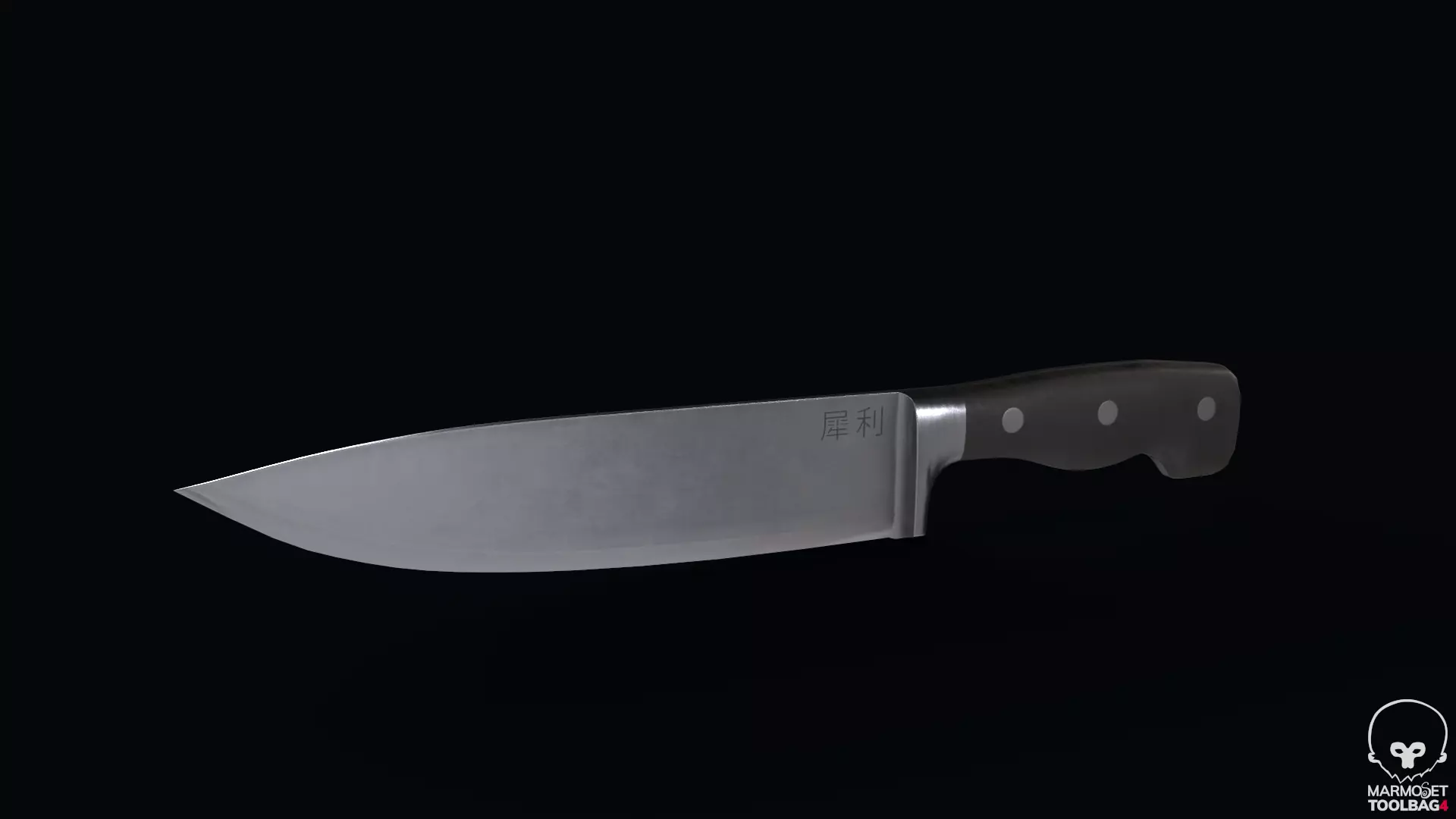 Kitchen Knife Low-poly 3D model_0