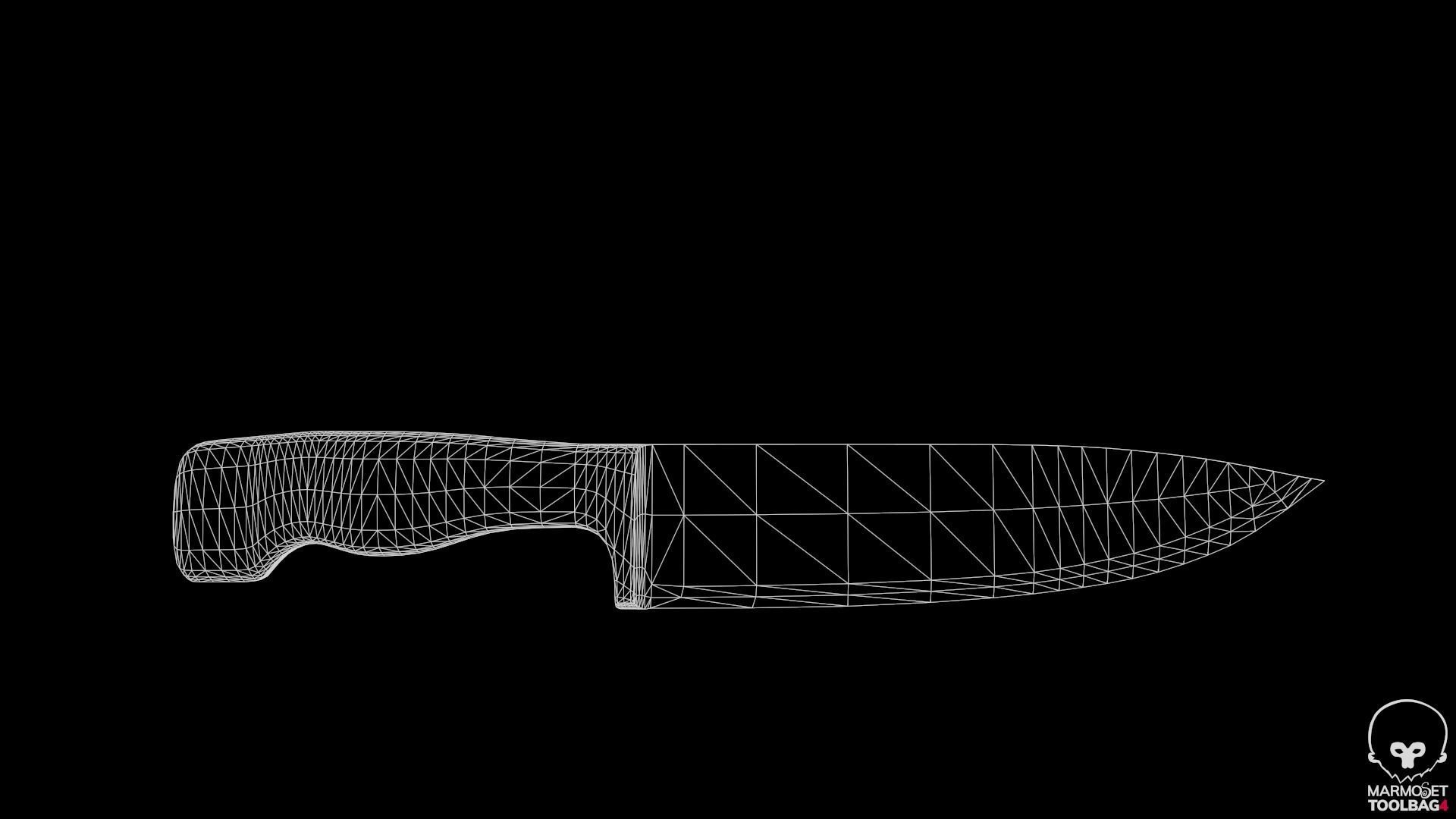 Kitchen Knife Low-poly 3D model_20