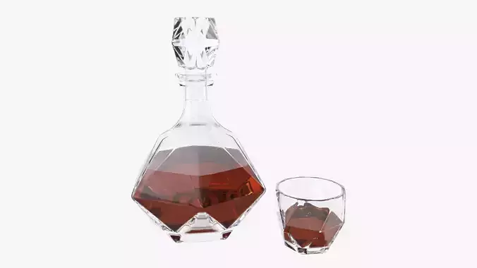 Whiskey Liquor Decanter with Glass