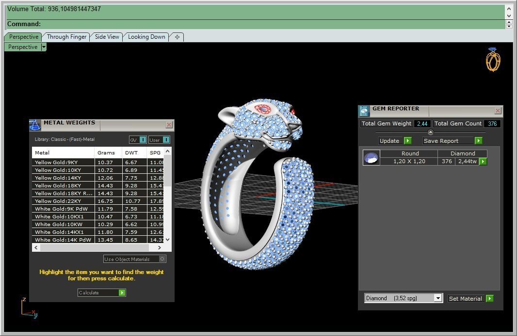Panthere Ring 152 3D print model_8