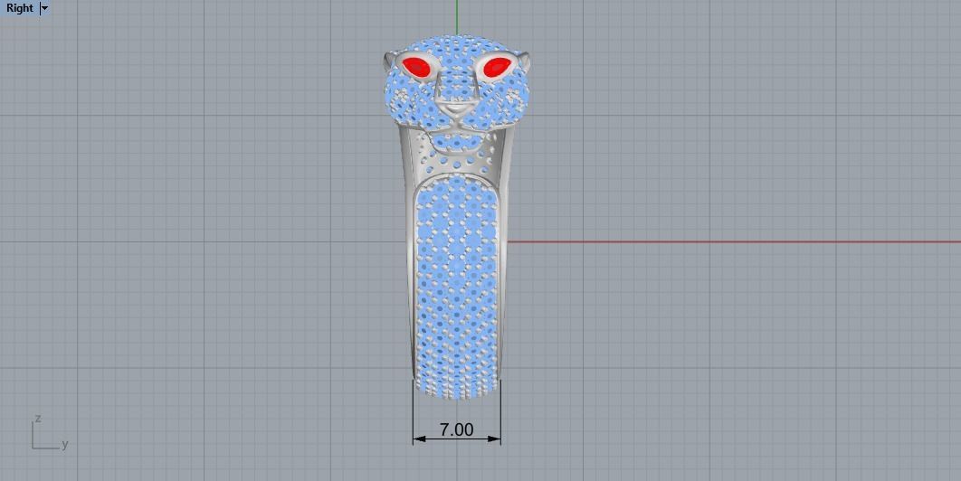 Panthere Ring 152 3D print model_10