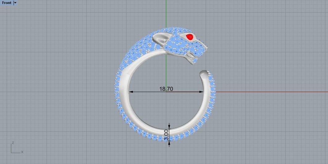 Panthere Ring 152 3D print model_9