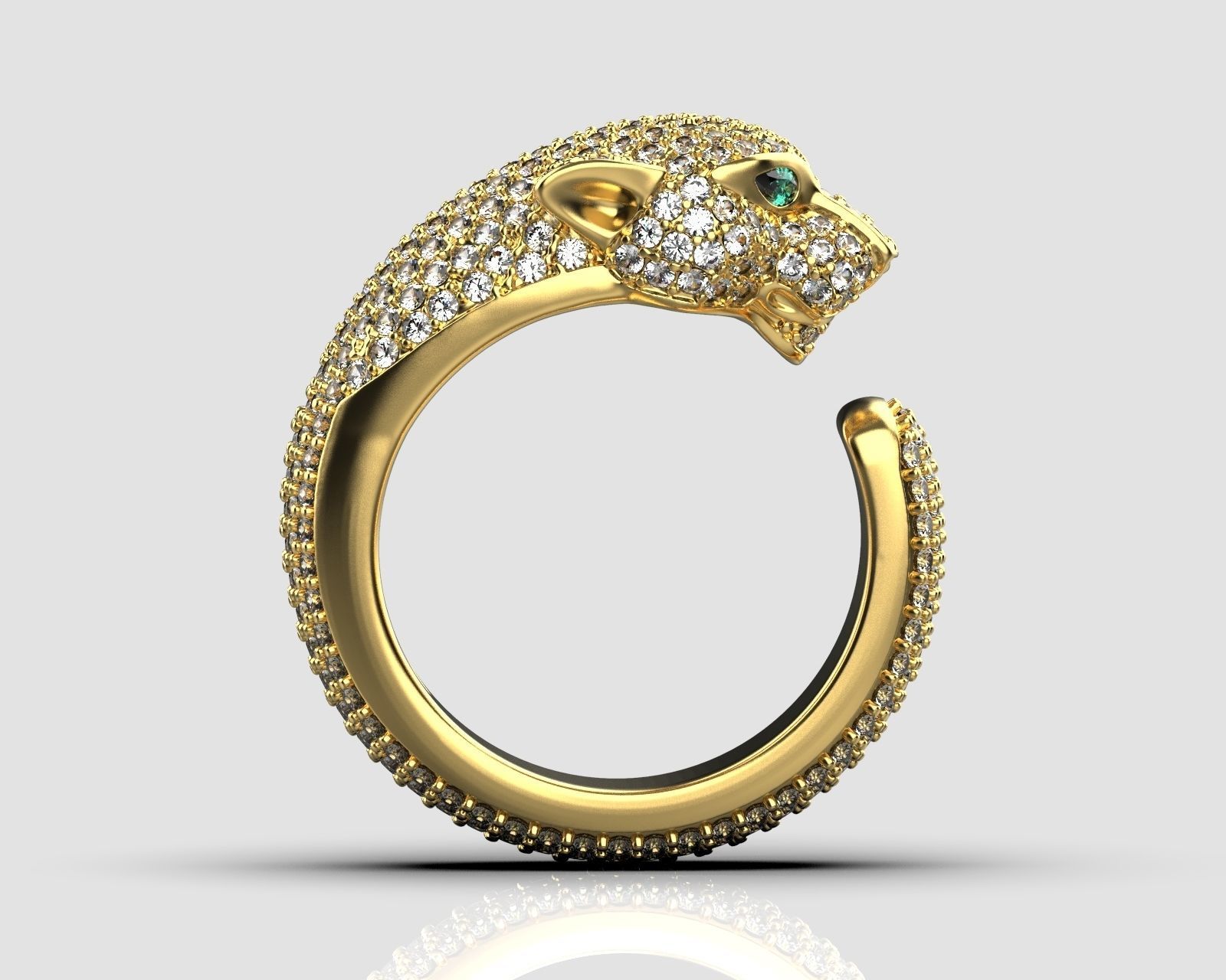 Panthere Ring 152 3D print model_4