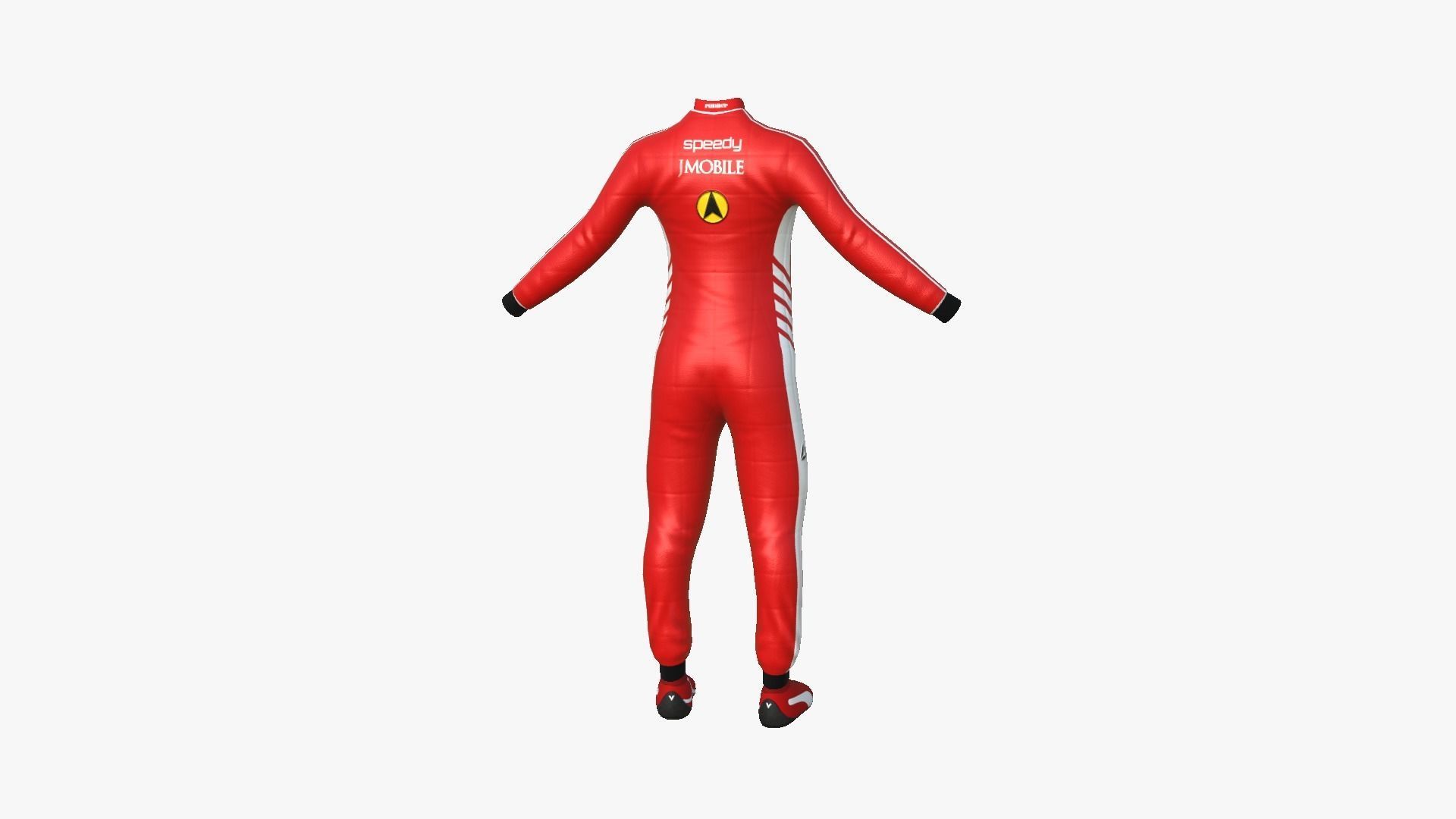 Racing Pilot Uniform A01 Red - Character Clothing Design Low-poly 3D model_2