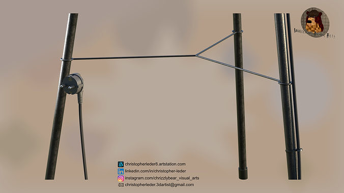 Floor Designer Lamp Industrial Low-poly 3D model 3