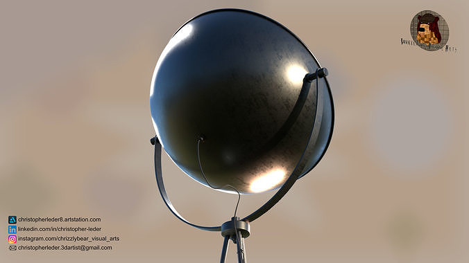 Floor Designer Lamp Industrial Low-poly 3D model 2