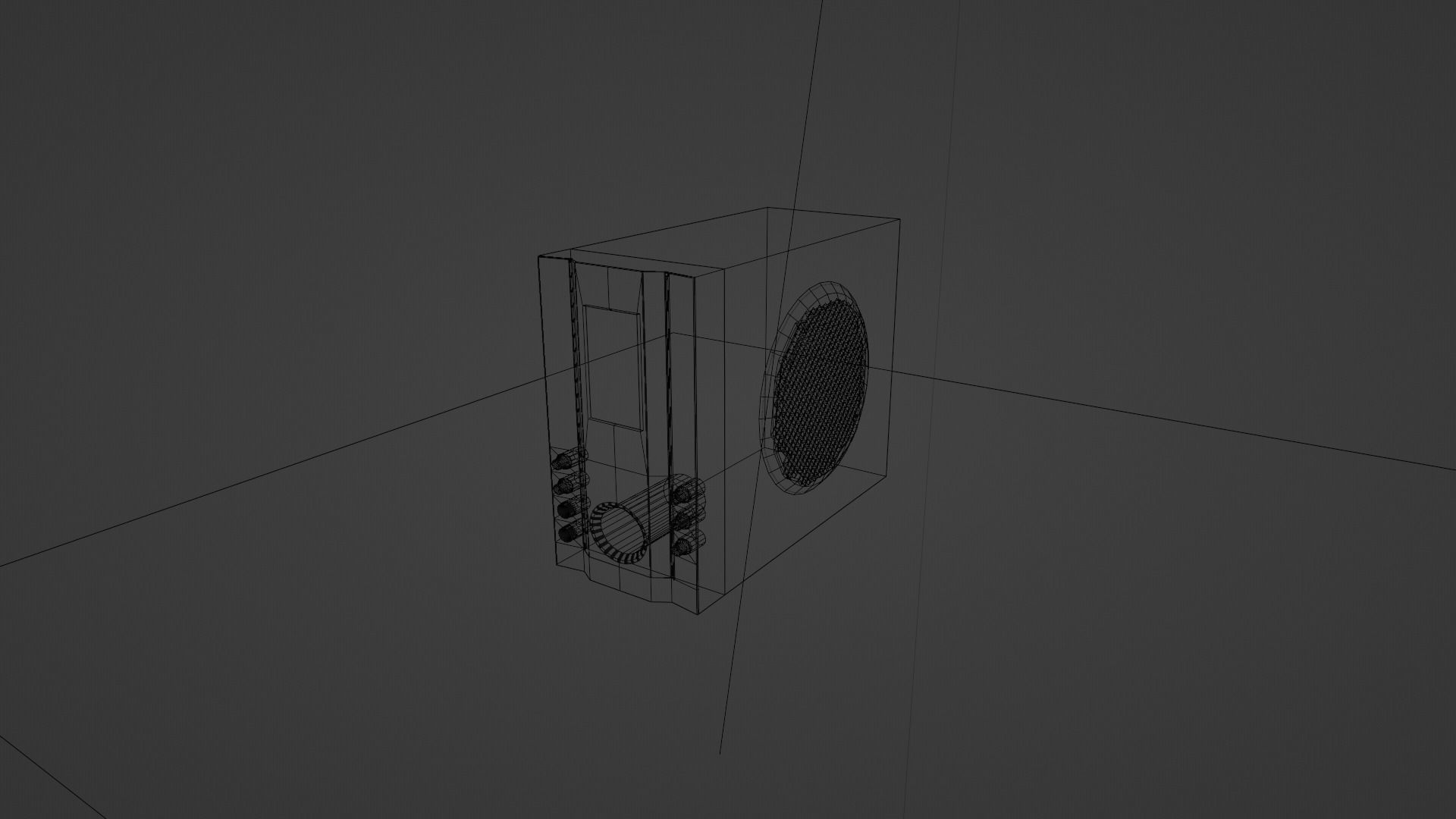 music speaker old style  Low-poly 3D model_2